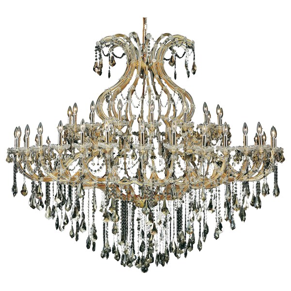 Elegant Lighting Swarovski Elements Smoky Golden Teak Crystal Maria Theresa 49-Light 2801G72G-GT/SS